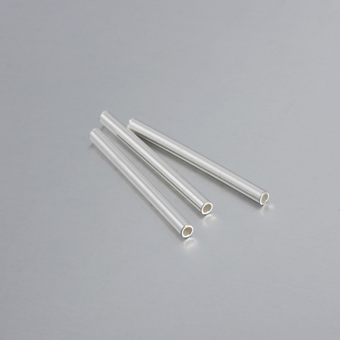 925 Sterling Silver Long Pure Tube Beads
