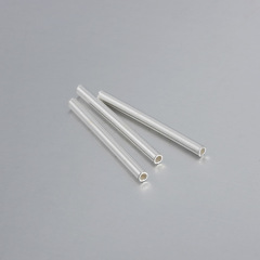 925 Sterling Silver Long Pure Tube Beads