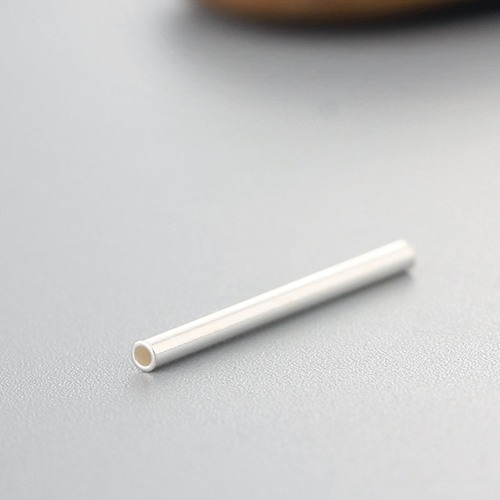925 Sterling Silver Long Pure Tube Beads