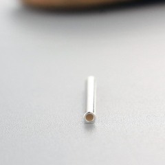 925 Sterling Silver Long Pure Tube Beads