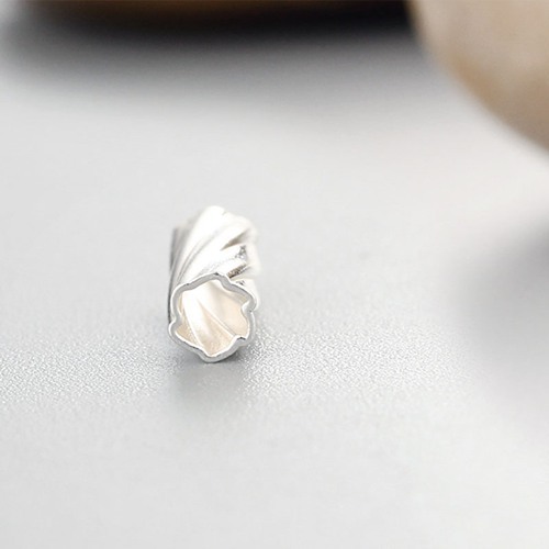 925 Sterling Silver Long Twirl Cut Tube Beads