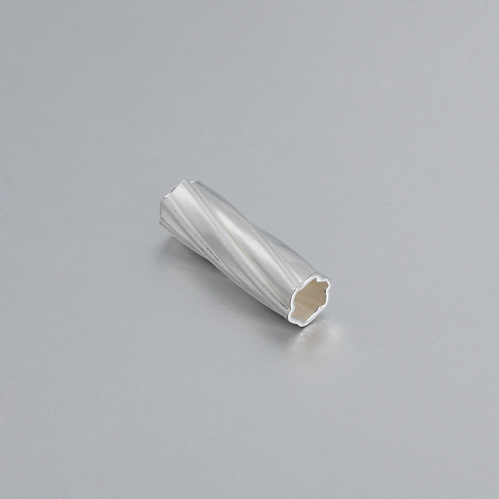 925 Sterling Silver Long Twirl Cut Tube Beads