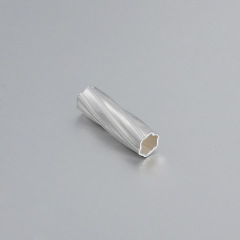 925 Sterling Silver Long Twirl Cut Tube Beads