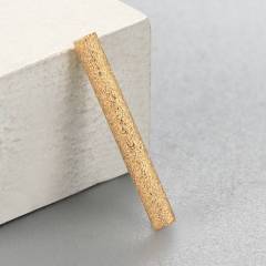 925 Sterling Silver 15mm Stardust Sand Blasting Tube Beads