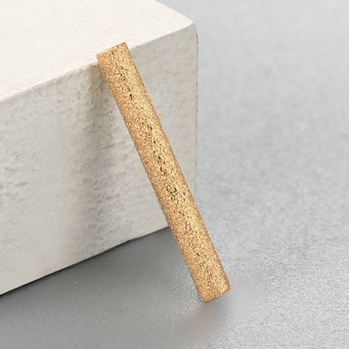925 Sterling Silver 15mm Stardust Sand Blasting Tube Beads
