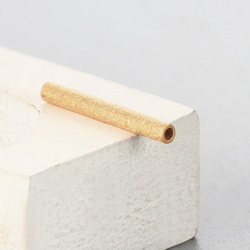 925 Sterling Silver 15mm Stardust Sand Blasting Tube Beads
