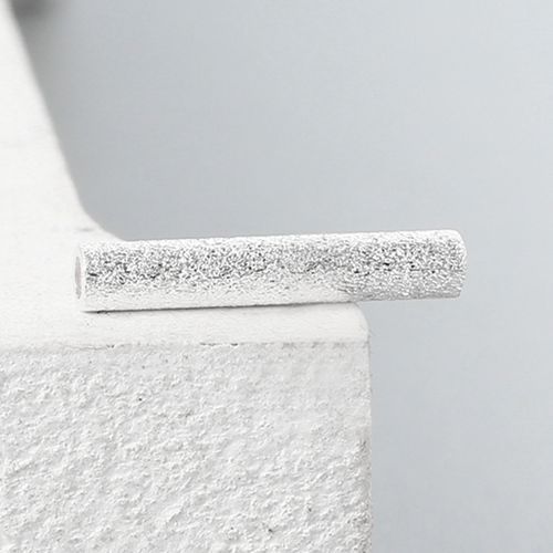 925 Sterling Silver 10mm Stardust Sand Blasting Tube Beads
