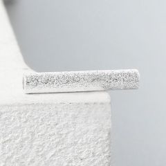 925 Sterling Silver 10mm Stardust Sand Blasting Tube Beads
