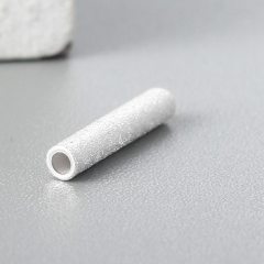925 Sterling Silver 10mm Stardust Sand Blasting Tube Beads