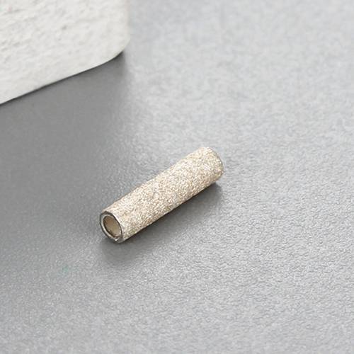 925 Sterling Silver 7mm Stardust Sand Blasting Tube Beads