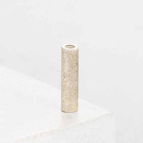 925 Sterling Silver 7mm Stardust Sand Blasting Tube Beads