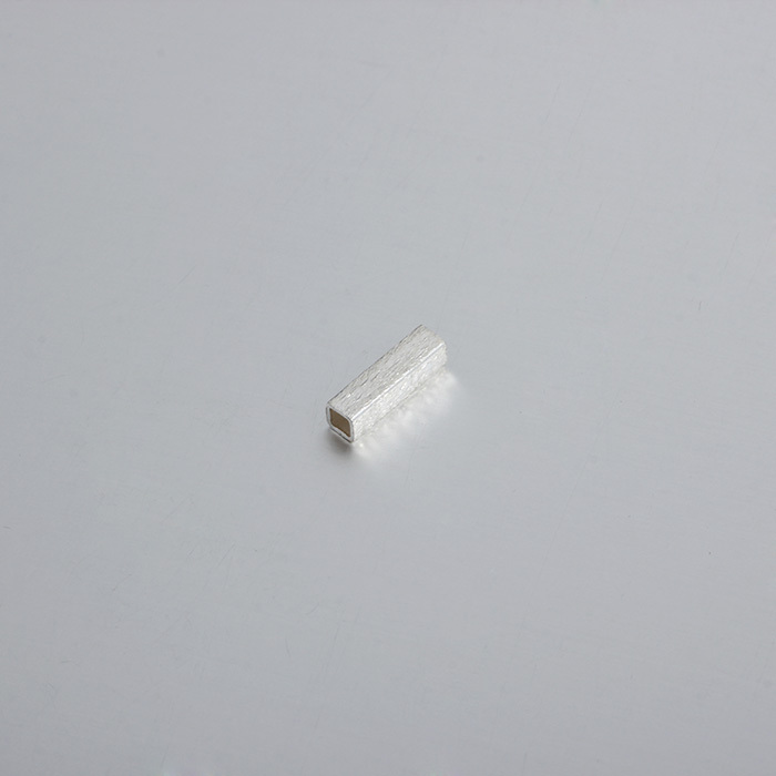 925 Sterling Silver 7mm Polish Square Tube Beads