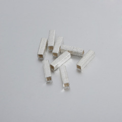 925 Sterling Silver 7mm Polish Square Tube Beads