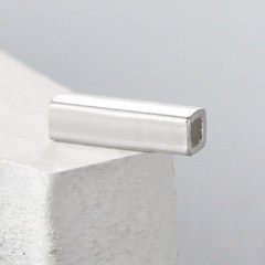 925 Sterling Silver 7mm Polish Square Tube Beads