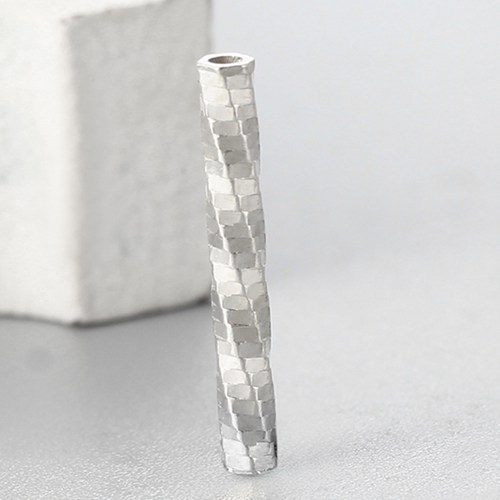 925 Sterling Silver 15mm Unique Spiral Cutting Tube Beads