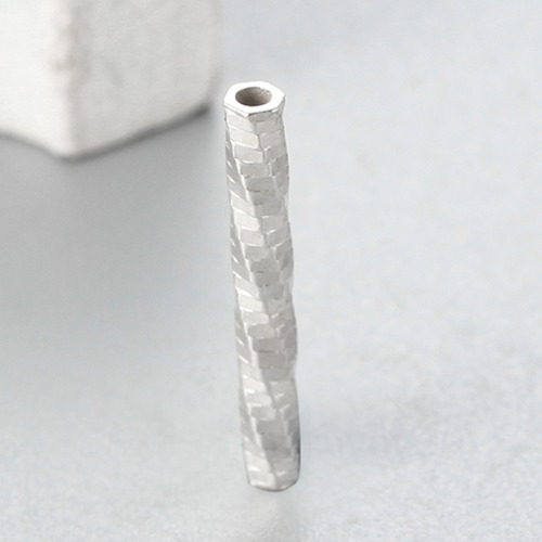 925 Sterling Silver 15mm Unique Spiral Cutting Tube Beads