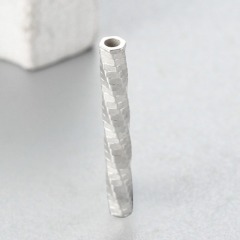 925 Sterling Silver 15mm Unique Spiral Cutting Tube Beads