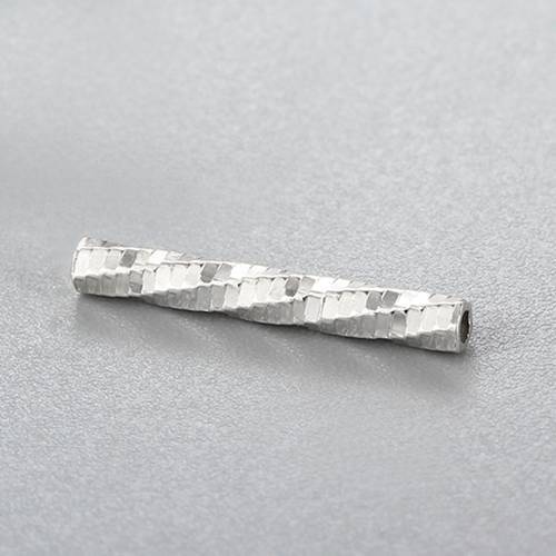 925 Sterling Silver 15mm Unique Spiral Cutting Tube Beads