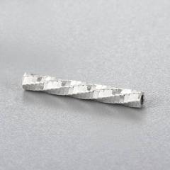925 Sterling Silver 15mm Unique Spiral Cutting Tube Beads