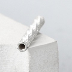 925 Sterling Silver 15mm Unique Spiral Cutting Tube Beads