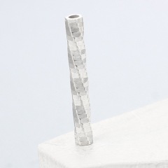 925 Sterling Silver 15mm Unique Spiral Cutting Tube Beads