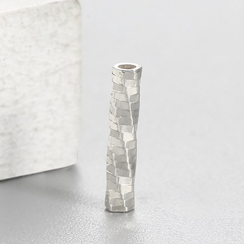 925 Sterling Silver 10.2mm Unique Spiral Cutting Tube Beads