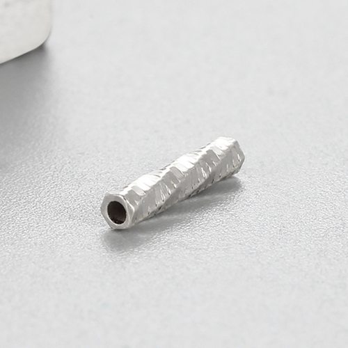925 Sterling Silver 10.2mm Unique Spiral Cutting Tube Beads