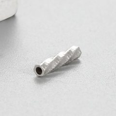 925 Sterling Silver 10.2mm Unique Spiral Cutting Tube Beads