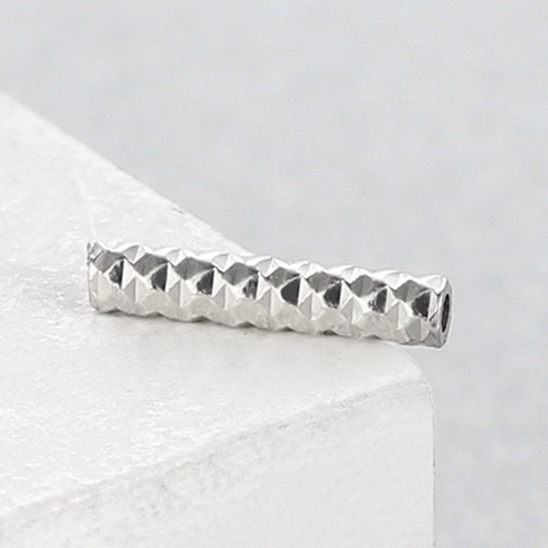 925 Sterling Silver 7*1.5mm Cutting Tube Beads