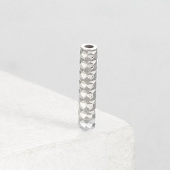925 Sterling Silver 7*1.5mm Cutting Tube Beads