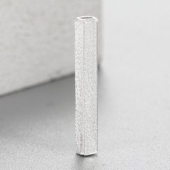 925 Sterling Silver 15*2mm Square Tube Beads