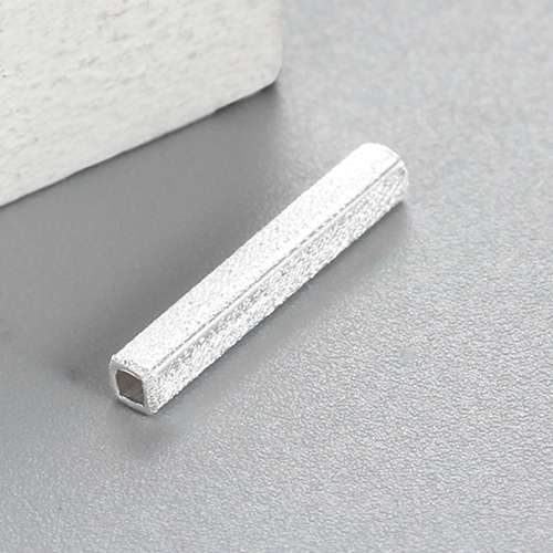 925 Sterling Silver 15*2mm Square Tube Beads