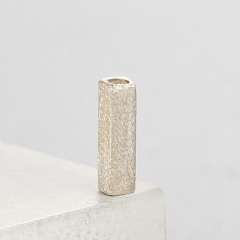 925 Sterling Silver 7.3*2mm Sand Blasting Square Tube Beads
