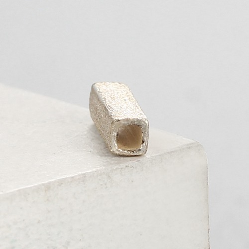 925 Sterling Silver 7.3*2mm Sand Blasting Square Tube Beads