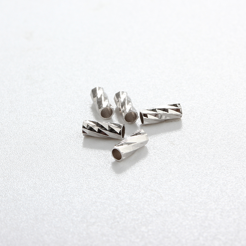 925 Sterling Silver Twisted Cut Tube Beads
