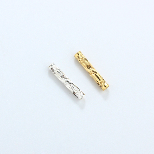 925 Sterling Silver 2*11.5mm Cutting Tube Bead