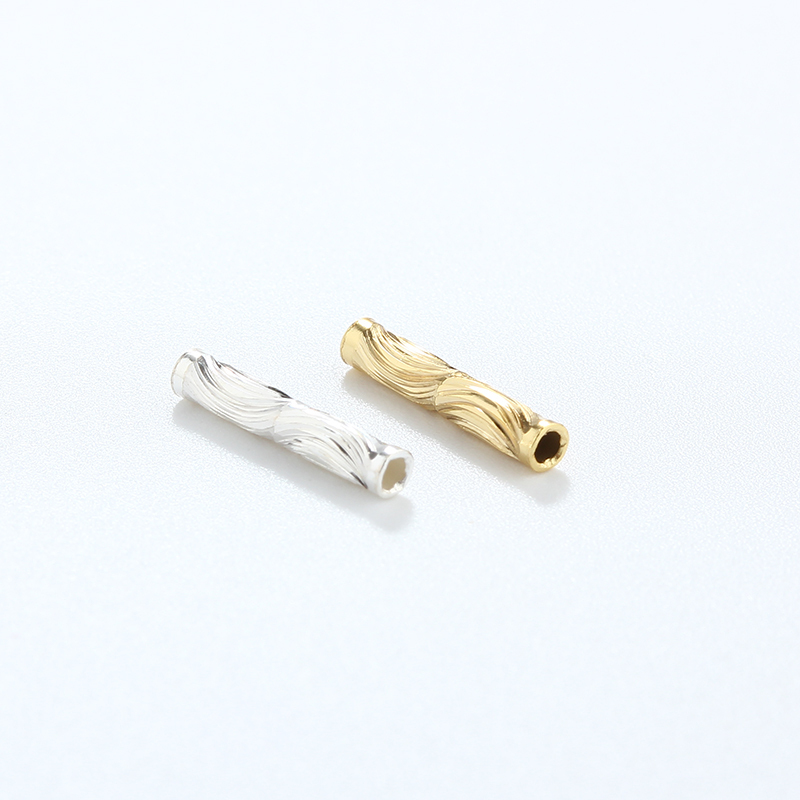 925 Sterling Silver 2*11.5mm Cutting Tube Bead