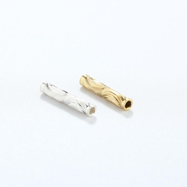 925 Sterling Silver 2*11.5mm Cutting Tube Bead