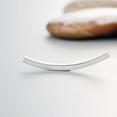 925 Sterling Silver Curved Squre Tube Beads