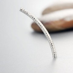 925 Sterling Silver Curved Bling Tube Beads