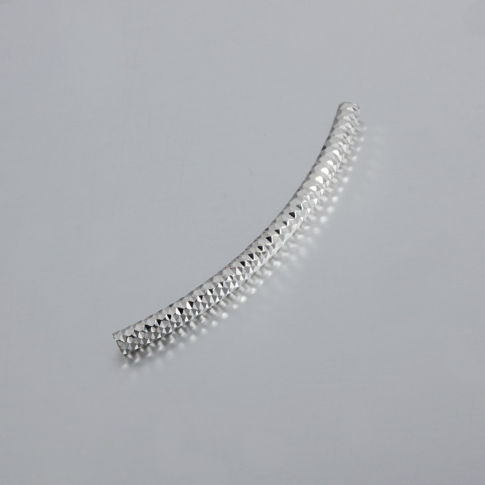 925 Sterling Silver Curved Bling Tube Beads