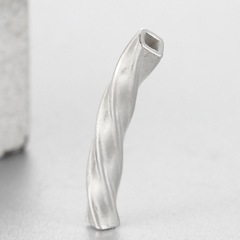 925 Sterling Silver Spiral Square Curved Tubes