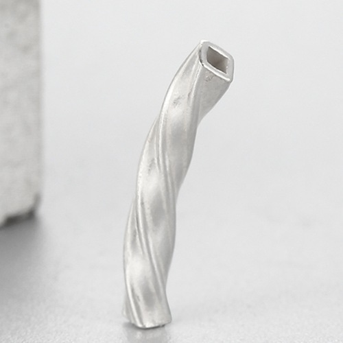 925 Sterling Silver Spiral Square Curved Tubes