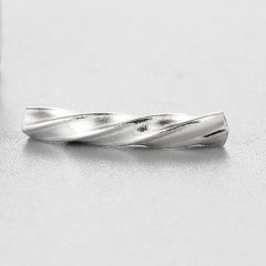 925 Sterling Silver Spiral Square Curved Tubes