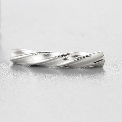 925 Sterling Silver Spiral Square Curved Tubes