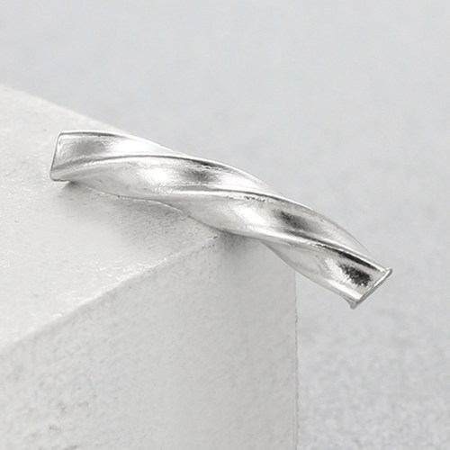 925 Sterling Silver Spiral Square Curved Tubes