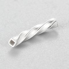 925 Sterling Silver Spiral Square Curved Tubes