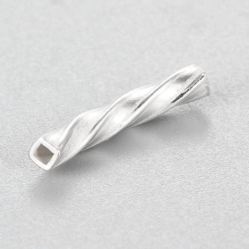 925 Sterling Silver Spiral Square Curved Tubes
