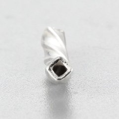 925 Sterling Silver Spiral Square Curved Tubes