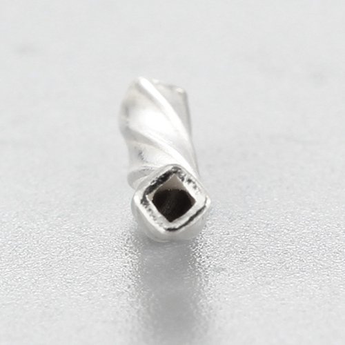 925 Sterling Silver Spiral Square Curved Tubes